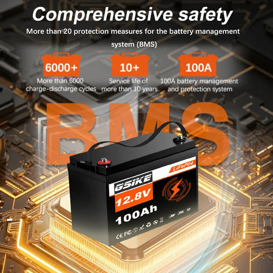 GSIKE 12.8V 100AH Lithium Energy Storage Battery for Solar Power System