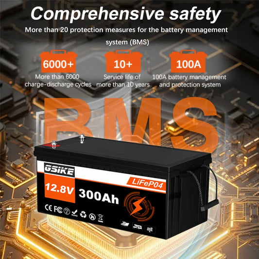 GSIKE 12.8V 300AH Lithium Energy Storage Battery for Solar Power System